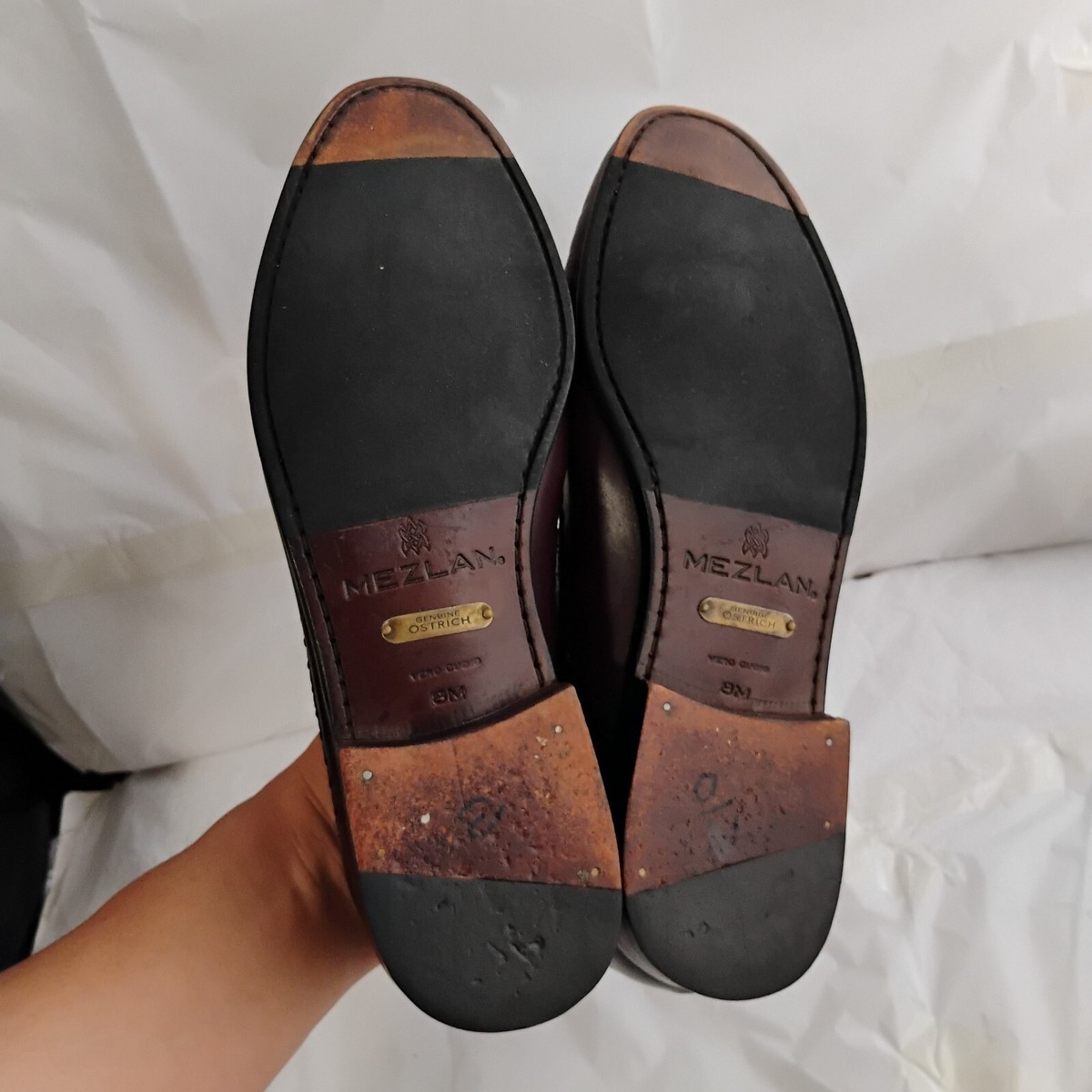 Vintage Mezlan Exotic Genuine Ostrich Leather Loafers Men’s 9 M Brown Spain Rare MEZLAN 1968 Mens Size 8M Ostrich Loafers Shoes | eBay main image 2