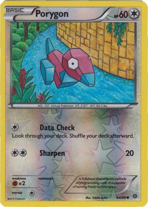 Pokemon - Porygon - 64/98 - Common - Reverse Holo - XY - Ancient Origins - NM