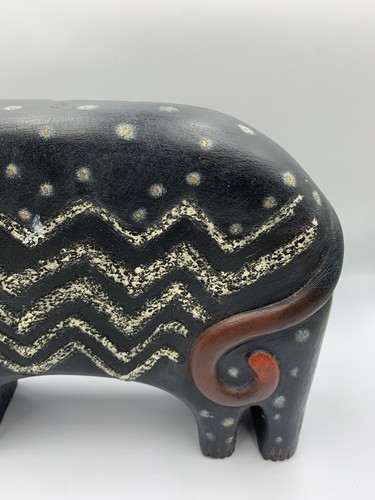 Vintage 1999 Laurel Burch Katze schwarz Chevron Figur Statue Modell Ornament - Bild 3 von 11