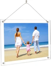 NIUBEE 8.5x11 8x10 Acrylic Picture Frame,Clear Plexiglass Frame Hanger for Photo