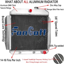Fits 1955-1959 Chevrolet GMC Pickup Apahce Trucks Suburba Radiator 3-Row Fongoff
