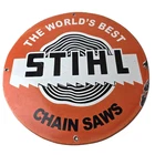 Vintage Stihl Chainsaw Sign - Store Display Lawncare Gas Service Porcelain Sign