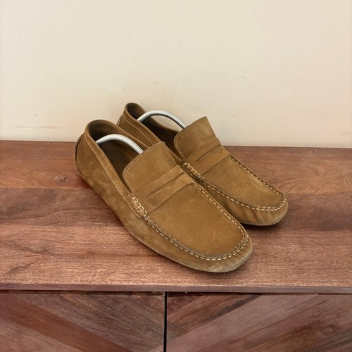 Aston Grey Penny Driving Loafer Brown Leather Men 13 Slip On Casual Dress Shoe - Picture 6 of 11