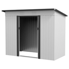 8x4 ft Patio Outdoor Shed Backyard Garden Tool Utility House with Locking Door