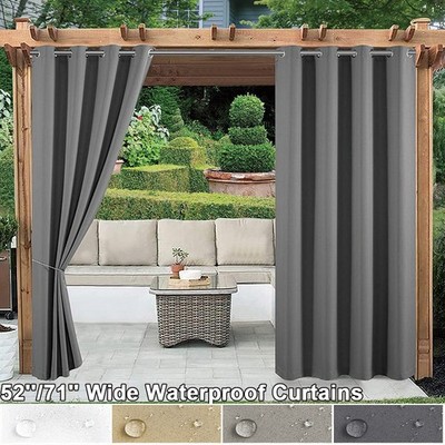 Große Wasserdichte Outdoor Vorhänge Thermo Verdunkelung Terrasse Garten Vorhänge Ösen