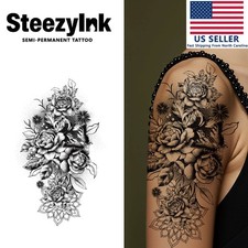 SteezyInk temporary tattoo Butterfly Garden last upto 2 weeks 5.5 x 9 inch