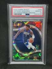 2020/21 Select ANTHONY EDWARDS RED WHITE GREEN CRACKED ICE #300 RC PSA 10 Sb8