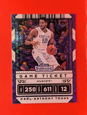 2020-21 Contenders Draft Picks Game Karl-Anthony Towns #36 GREEN EXPLOSION!