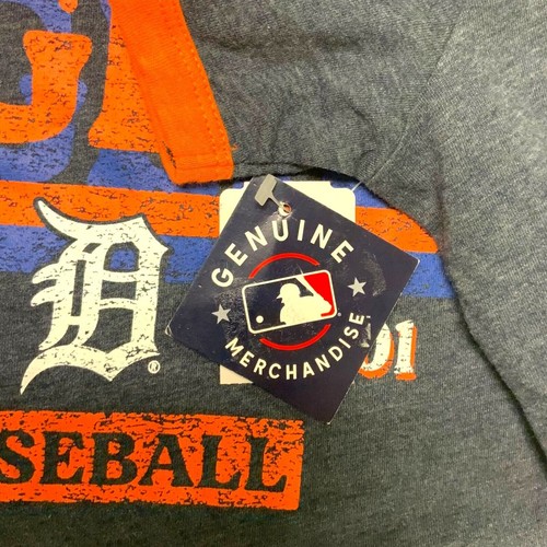 MLB Detroit Tigers Women's Heather Blue Bi-Blend Ringer T-Shirt, X-Small - Picture 3 of 3