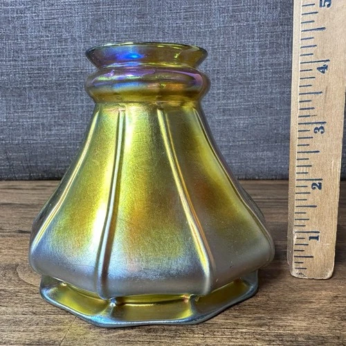 Vintage Steuben Art Glass Iridescent Gold Aurene Lamp Shade