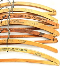 7 Wooden Ad Clothes Hangers Sacto SF Oakland San Mateo Palo Alto Reno