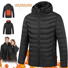 Electric Heated Jacket for Hunting Hiking w/ USB Battery Men Women Thermal Coat