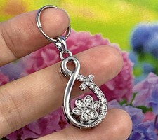 Keyring Urn .5" Key Chain Pet Cremation Pendant Holds Ash Dog Cat Paw Print Paws