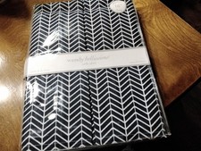 Crib Skirt Blue And White Herringbone Print Generous 16 Inch Drop By Wendy...