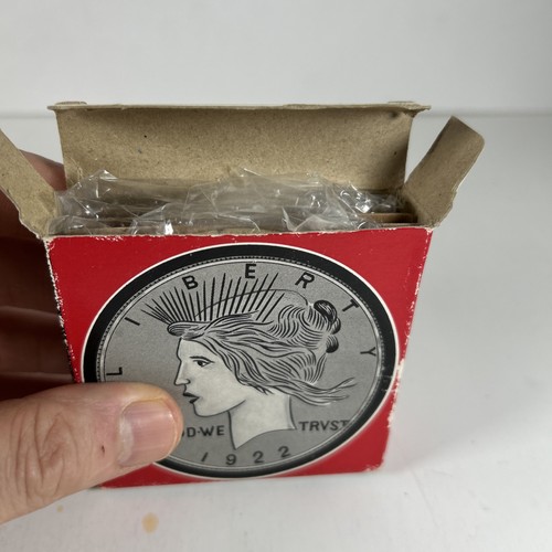 4 Vintage Unused/NEW Metal Faux Silver Dollar Coasters Himark Enterprises - Picture 13 of 18