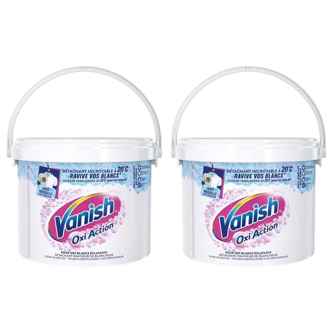 Détachant Oxi Action Blanc Vanish en poudre lot de 2 boîtes de 500g pour le linge