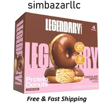 Legendary Foods Protein Donuts - Chocolate Dipped 4 Pack | Protein Snack | Glute