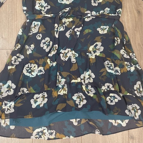 Cabi Pirouette Floating Flowers 3/4 Sleeve Belted 3460 Fashion Dress US Womens M - Picture 3 of 11