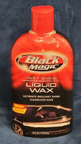 Vtg Car Wax 2002 BLACK MAGIC Wet Shine LiquidWax 16 oz **HTF** Half Full Bottle 