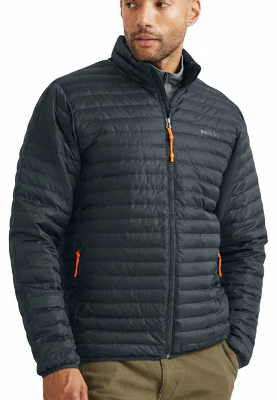 New Eddie Bauer Mens Storm Gray Microlight 650 FP Down Packable Puffer Jacket