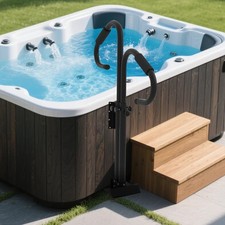 Hot Tub Handrail, 360 Rotatable Spa Side Handrail with Slide-Under Mount Base
