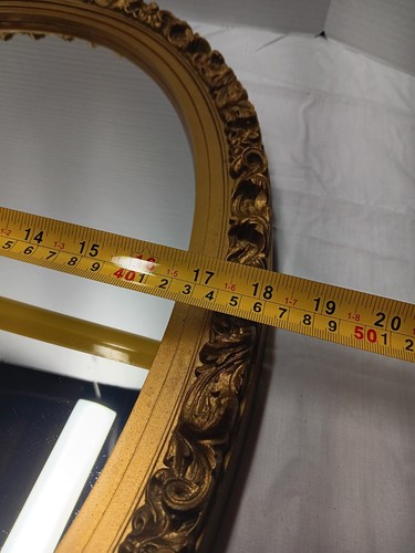 Specchio da parete ovale vintage MCM Burwood stile freccette siroco Hollywood Regency (1972) - Foto 16 di 24