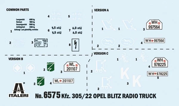 ✅ITALERI 6575 - Scala 1 : 35 OPEL BLITZ RADIO TRUCK Germania Veicoli militari - Immagine 3 di 4