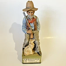 Lionstone Whiskey Decanter Porcelain VTG 14" The Sheep Herder Oklahoma 1969