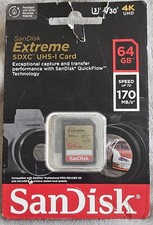 NEW SanDisk Extreme 64GB SDHC UHS-I Memory Card 170MB/s Class 10 V10 Full HD