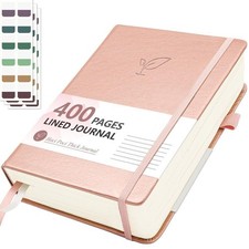 Lined Journal Notebook 400 Pages A5 100Gsm College Ruled 5.8" x 8.4" Rose Gold