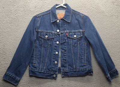 Levi's 57511 Trucker Jacket Mens S Blue Denim Long Sleeve Collared Button Front