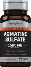 Agmatine Sulfate Capsules | 1500mg | 70 Count | Premium | by Piping Rock