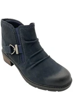 Clarks Collection Women's Leather Ankle Boots Hearth Navy