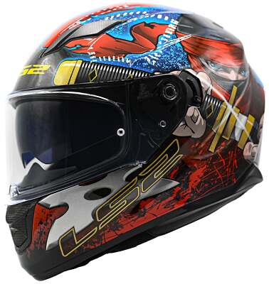 LS2 Stream Full Face Motorcycle Helmet Ninja Red/Blue 2XL *WAS $139.98*