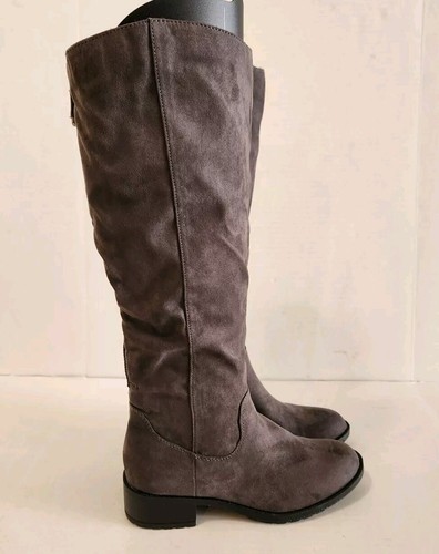 STYLE & CO Women’s Graciee Round Toe Zip Riding Boots Clay Grey 6.5M - Picture 3 of 8