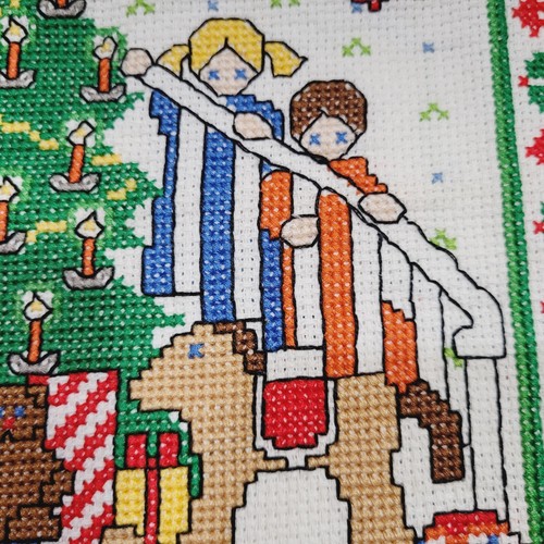 Früher Weihnachtsmorgen bunt Feiertag fertig Kreuzstich Kinder Spielzeug ungerahmt - Bild 7 von 24