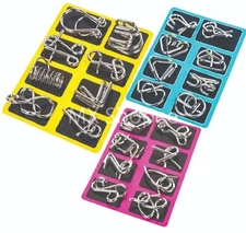 Metal Puzzle Rings, IQ & EQ Test Mind Game Toys, Brain Teaser Metal Wire Puzzle