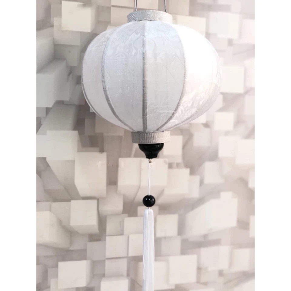 Linterna de seda de 12 pulgadas de bambú asiático pantalla decoración de boda, colgante oriental Foto 4 de 4