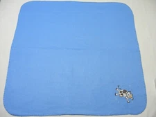 COW JUMPING OVER THE MOON - 30" Square Baby Blue Polyester Nursery Baby Blanket!