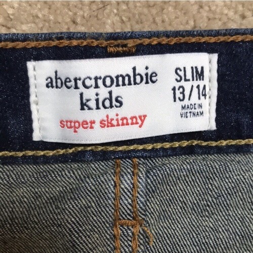 NWT Abercrombie Kids Big Girls’ Slim Super Skinny Dark Wash Denim Jeans 13 / 14 - Picture 11 of 12