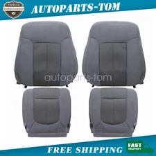 4PCS For 2015 2016 Ford F250 Lariat XLT Front Bottom & Top CLOTH Seat Cover Gray