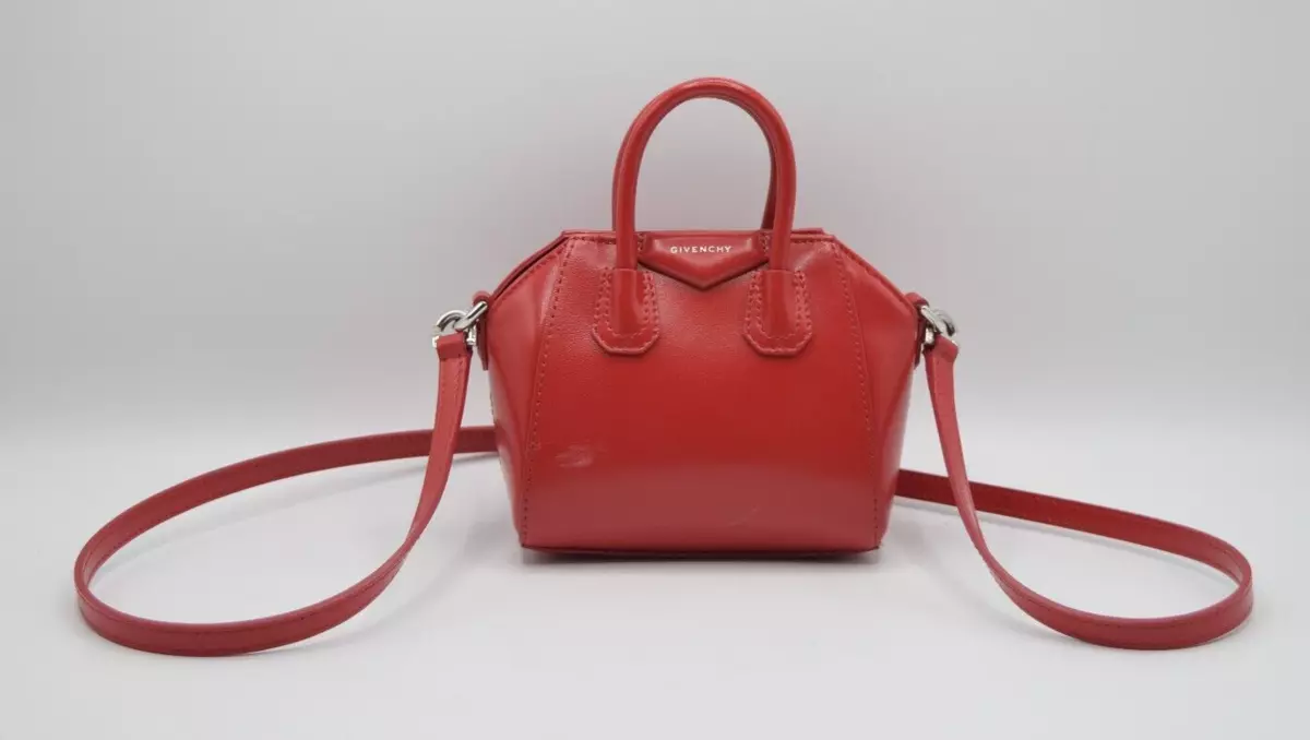 Givenchy Red Leather Antigona Micro Shoulder Bag *Pre Owned* FREE SHIPPING