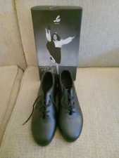 Leo Jazz Tap Dance Shoes Black BLK LS3312L Size 7 M- E.U.C W/ Box