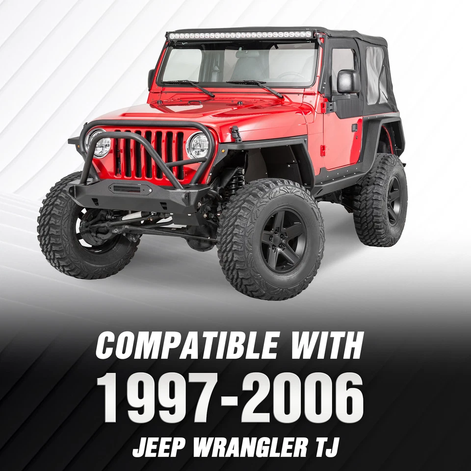 Front Fender Flares Wheel Mud Guard Kit For 97-2006 Jeep Wrangler TJ & 04-06 LJ - Изображение 2 из 4