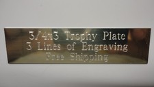 3/4 x 3 Gold Aluminum Trophy Plate Plaque Engraved Trophies