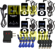 EXMAX EX-100 Audio Trans WirelessTourGuide Microphone for Church noise redu 1t4r