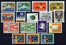 UN - New York . 1964 Year Set (123-136, C11-12)  . 16 stamps . Mint Never Hinged