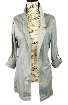 Haute Monde Women’s Sports Coat White Stripe Business Casual Blazer Size  Small