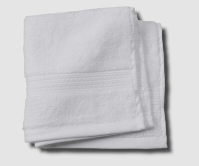 $20 Kassatex by Neiman Marcus White Turkish Face Towel 13 x 13