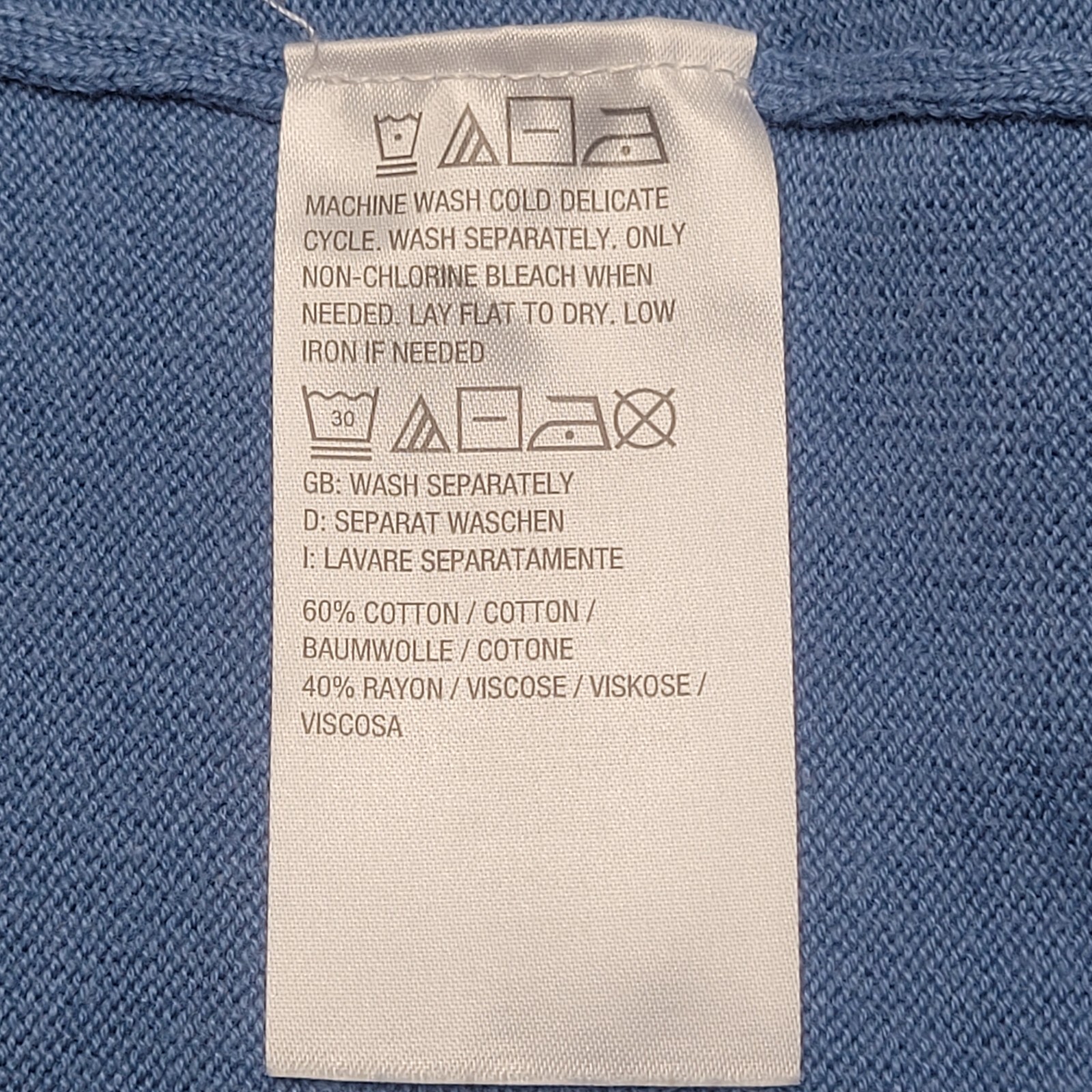 Womens Sweater XX-Small Sz Blue Cotton Rayon Casual Modern Top w Scarf Set